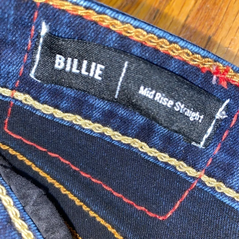 True Religion Billie Mid Rise Straight Leg Jeans, Blue Denim Jean Size 29 - Picture 11 of 12